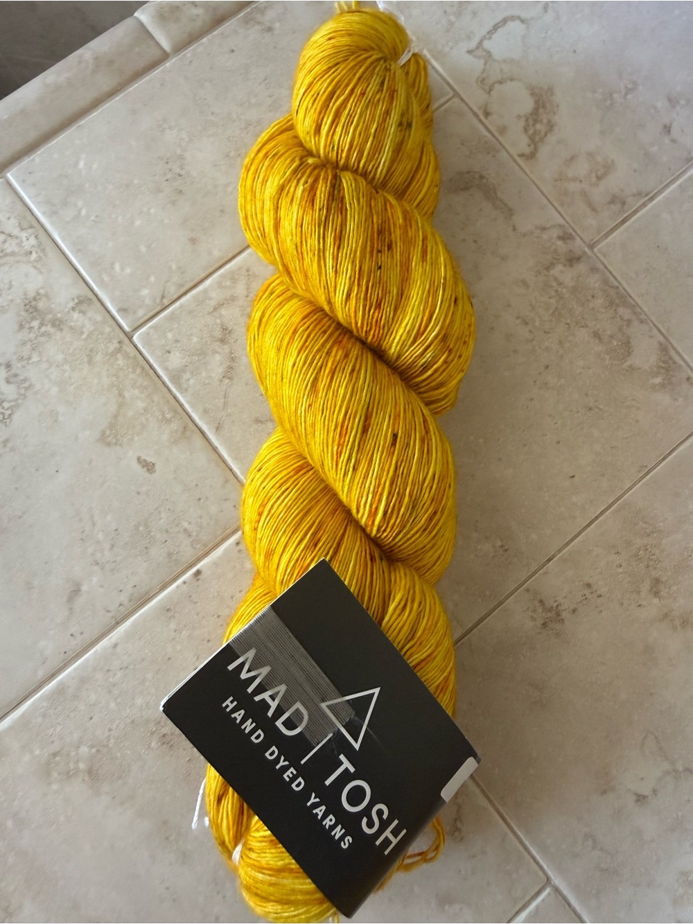 Madelinetosh Hand-Dyed Yellow Yarn Skein - Bright Yellow/Brass 1 Hank